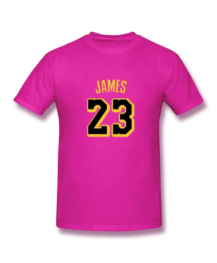 Lebron James Kg Men's Basic Short Sleeve T-Shirt LeBron James Lakers Fuchusia