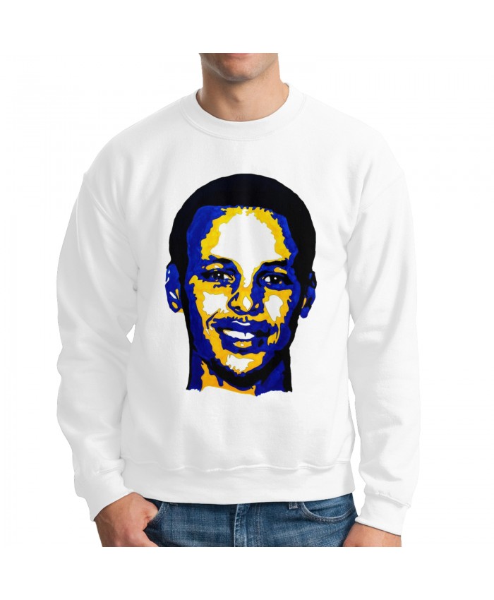 Lebron James On Steph Curry Men's crew neck hoodie Stephen Curry White