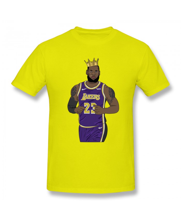 Lebron Witness 4 Lakers Men's Basic Short Sleeve T-Shirt LeBron James Yellow