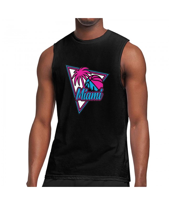 Los Heat Men's Sleeveless T-Shirt Miami City Basketball Black