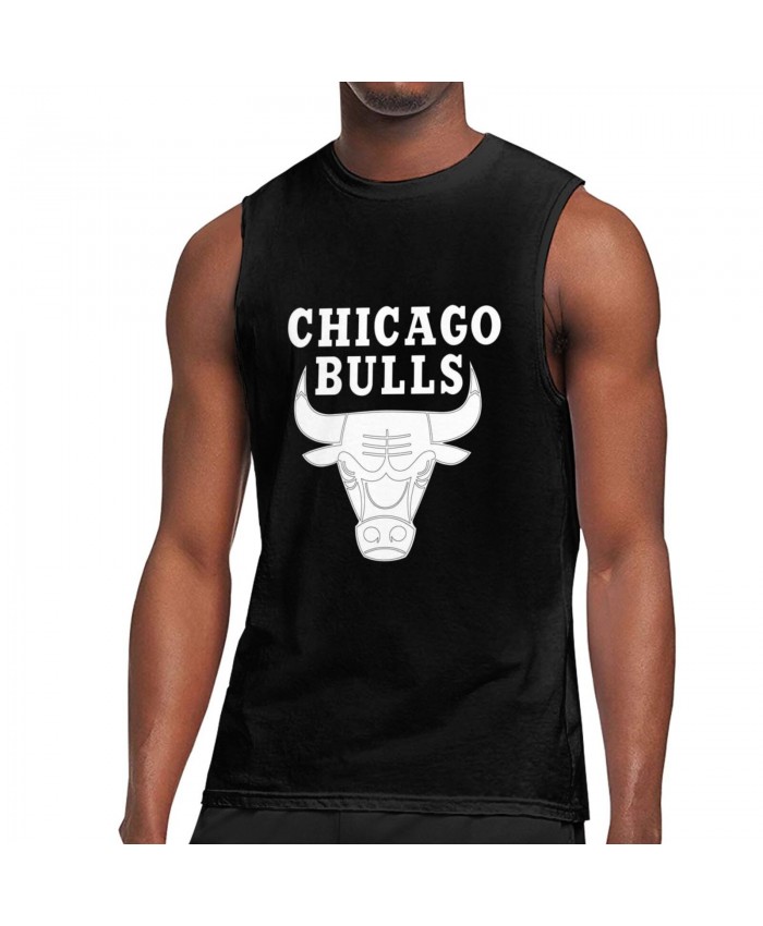 Luke Longley Bulls Men's Sleeveless T-Shirt NBA Chicago Bulls CHI Black