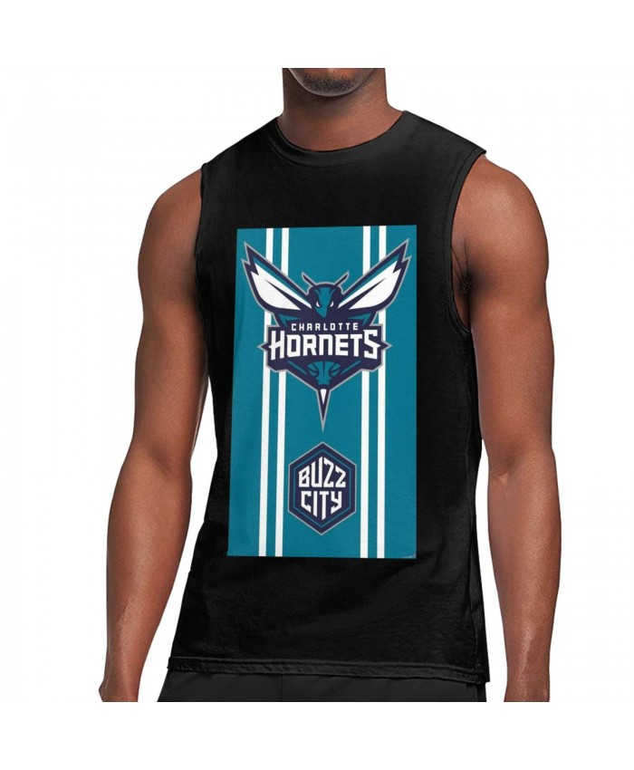 Macio Teague Men's Sleeveless T-Shirt Charlotte Hornets CHO Black