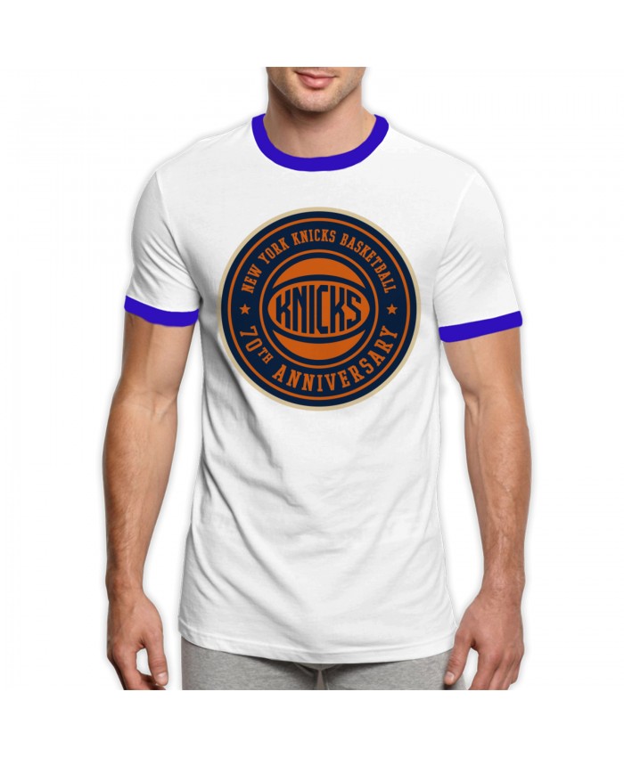 March Madness 2021 Men's Ringer T-Shirt New York Knicks NYN Blue