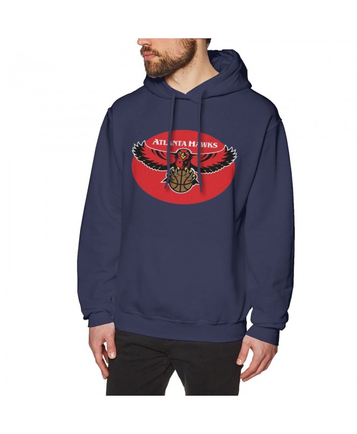 Master P Nba Men's Hoodie Sweatshirt Atlanta Hawks Logo 1995 Navy
