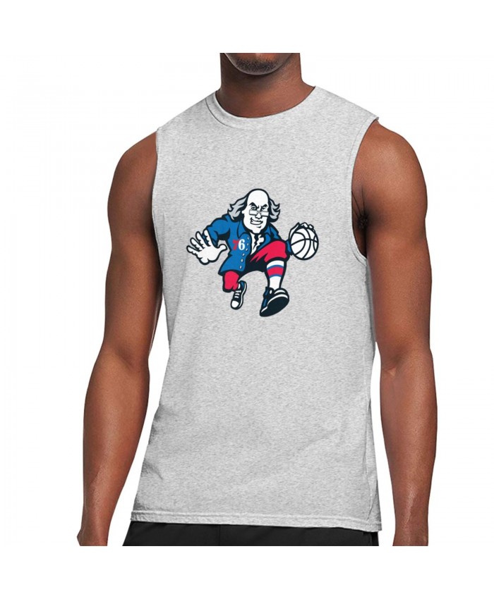 Matt Barnes Orlando Magic Men's Sleeveless T-Shirt Philadelphia 76ers Logo Gray