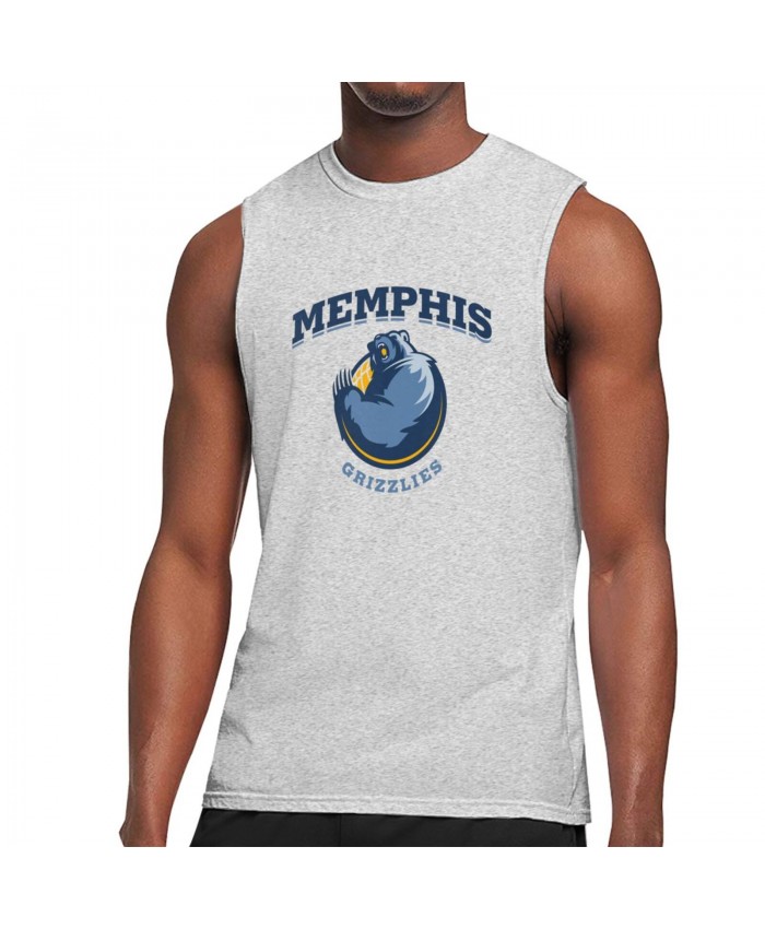 Memphis Fedexforum Men's Sleeveless T-Shirt Memphis Grizzlies Logo Gray