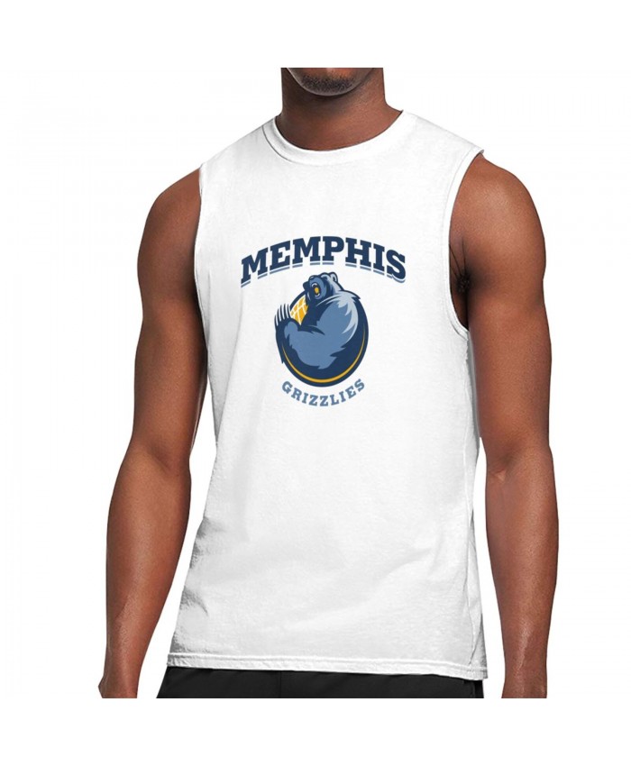 Memphis Grizzlies Nba 2K21 Men's Sleeveless T-Shirt Memphis Grizzlies Logo White