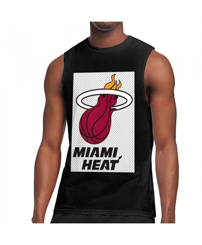 Miami Heat Nation Men's Sleeveless T-Shirt Miami Heat NBA Logo Basketball Black