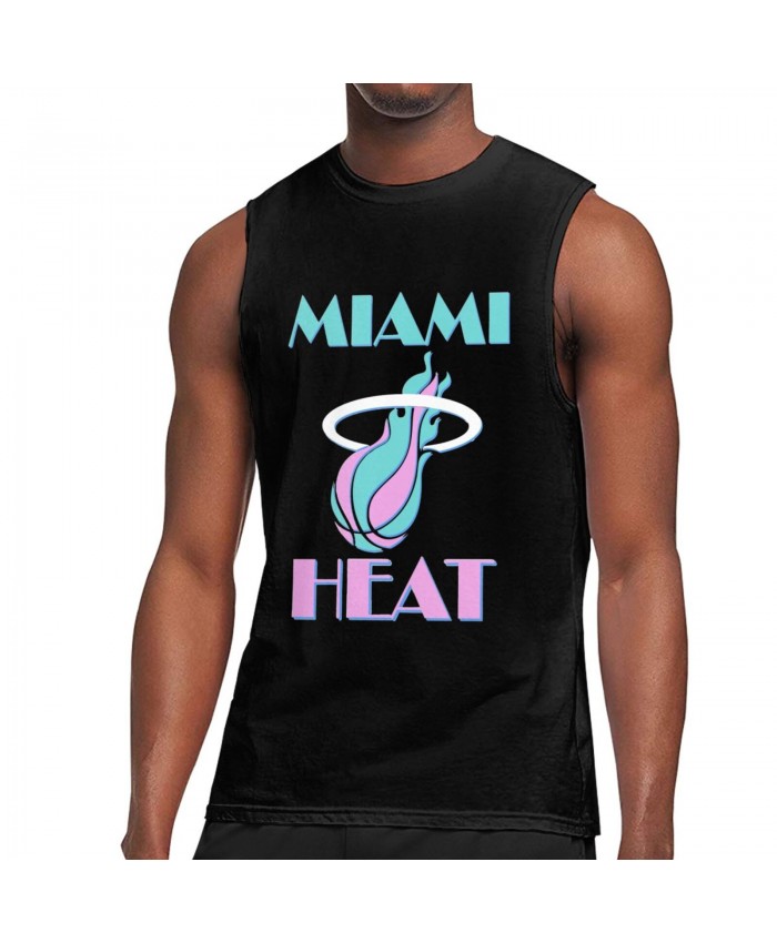 Miami Heat Official Website Men's Sleeveless T-Shirt Miami Heat Vice Logo Black