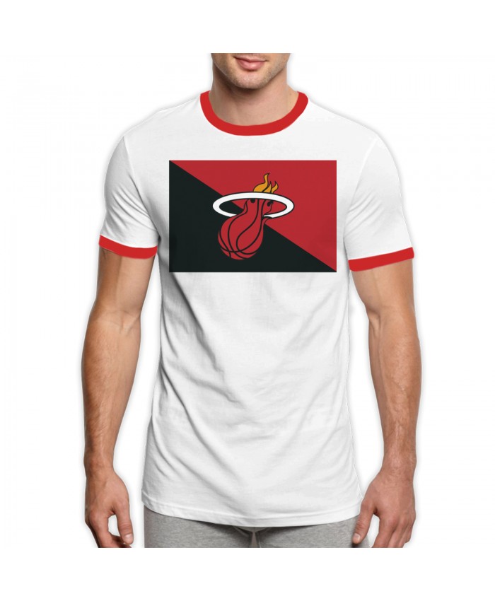 Miami Heat Sacramento Kings Men's Ringer T-Shirt Miami Heat Vice Logo Red