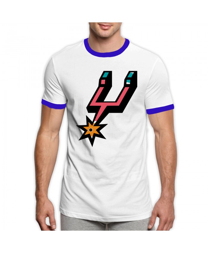 Miami Heat San Antonio Spurs Finals Men's Ringer T-Shirt San Antonio Spurs Logo Blue