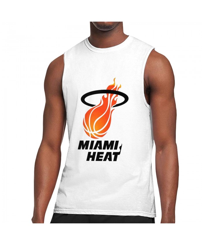 Miami Heat Ud Men's Sleeveless T-Shirt Miami Heat MIA White