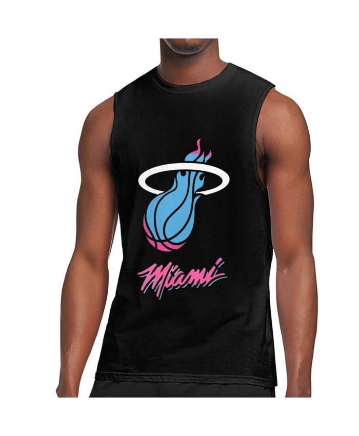Michigan Wolverines Men'S Basketball Players Men's Sleeveless T-Shirt NBA - L'édition City Du Maillot Des Miami Heat Black
