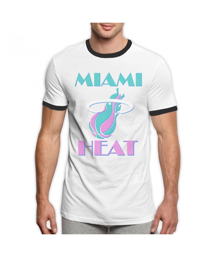 Mike Miller Miami Heat Men's Ringer T-Shirt Miami Heat Vice Logo Black