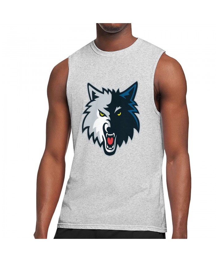 Minnesota Timberwolves Portland Trail Blazers Men's Sleeveless T-Shirt Minnesota Timberwolves Logo Gray