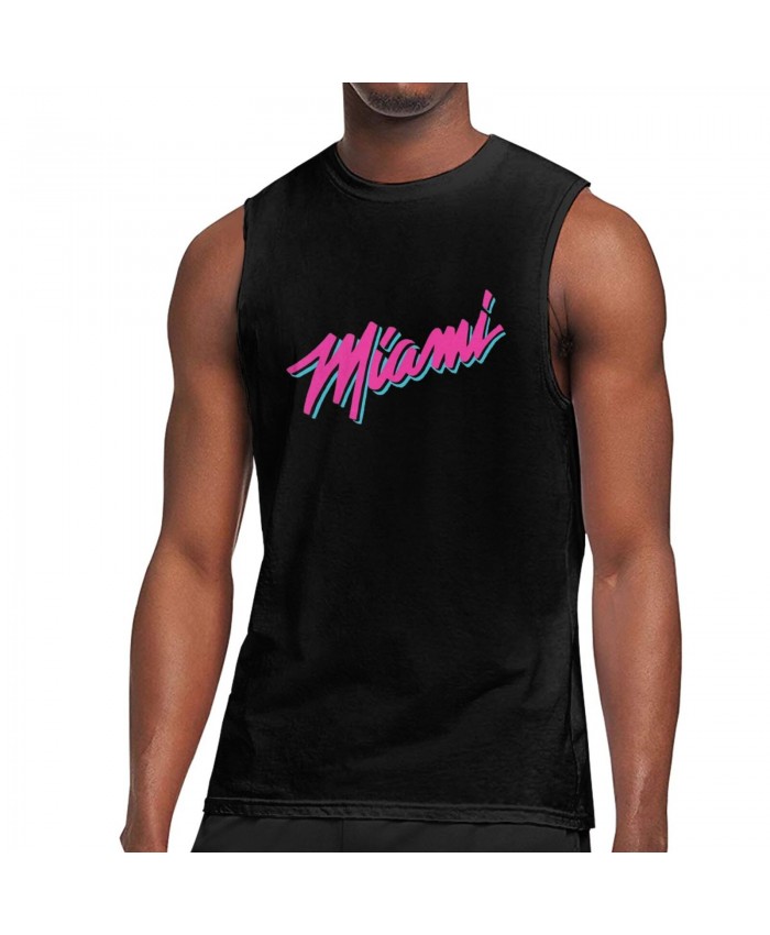 Miss State Women'S Basketball Men's Sleeveless T-Shirt Miami Heat MIA Black