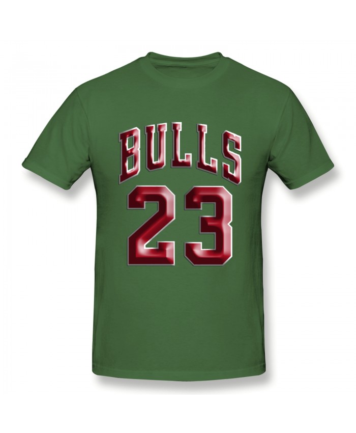 Mj On The Wizards Men's Basic Short Sleeve T-Shirt Bulls 23 Moss Green