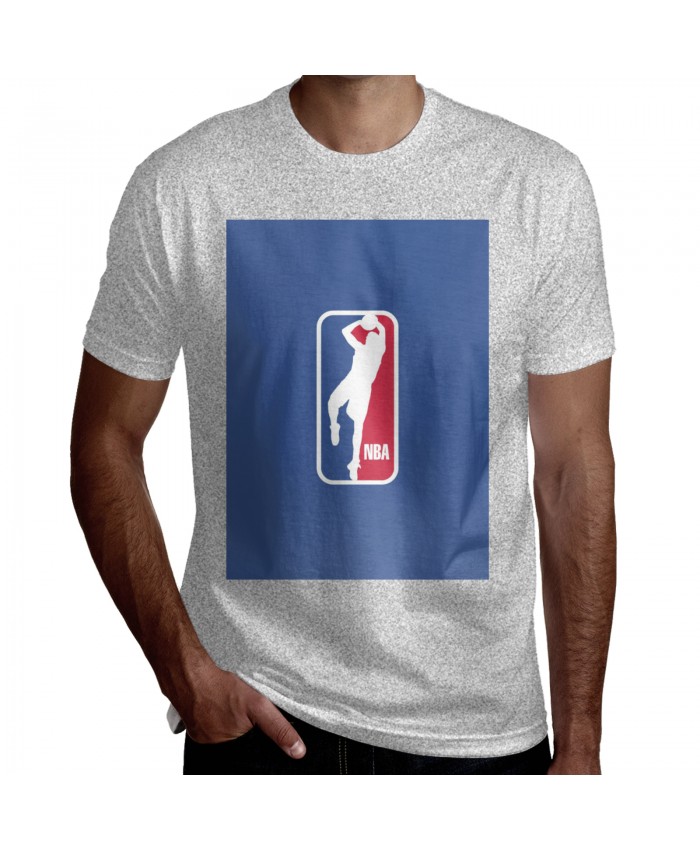 Mock Nba Draft 2020 Men's Short Sleeve T-Shirt Dirk Nowitzki As The NBA Logo Gray