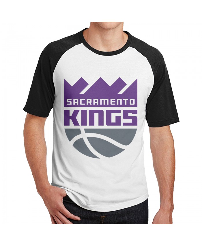 Moving Kings Sacramento Men's Short Sleeve Baseball T-Shirts Sacramento Kings 2020 NBA Black