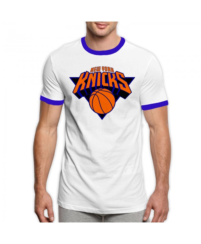 Msu Basketball Men's Ringer T-Shirt New York Knicks NYN Blue