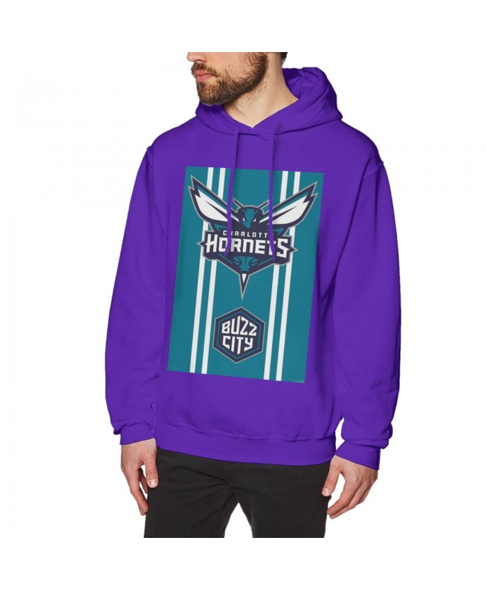 Nba 2019 Playoffs Men's Hoodie Sweatshirt Charlotte Hornets CHO Purple