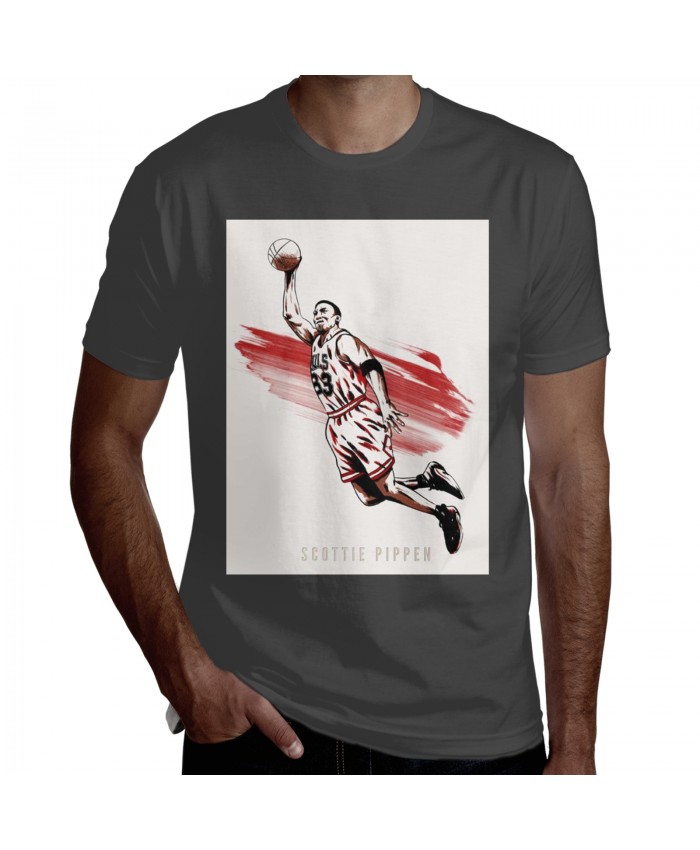 Nba 2020 Men's Short Sleeve T-Shirt Scottie Pippen NBA Basketball Deep Heather