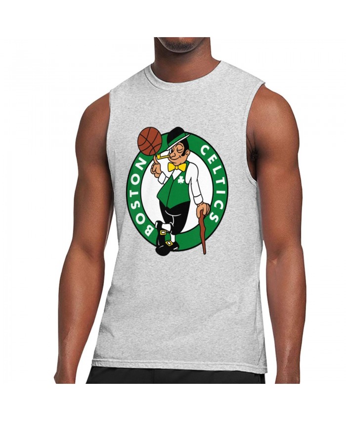 Nba 2020 Mock Draft Men's Sleeveless T-Shirt Boston Celtics CEL Gray
