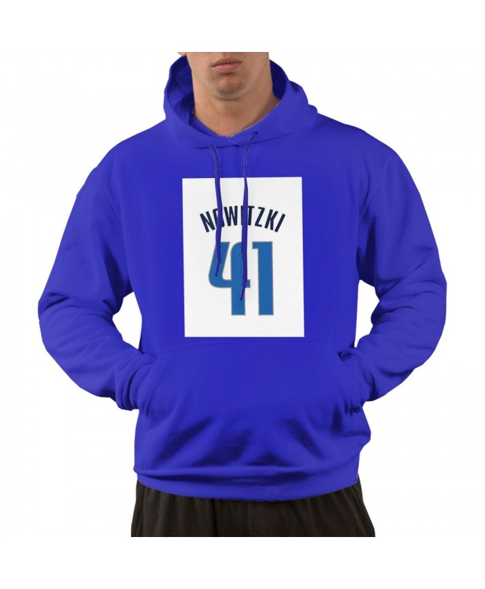 Nba All Time Leaders Men's hoodie Dirk Nowitzki Logo Blue