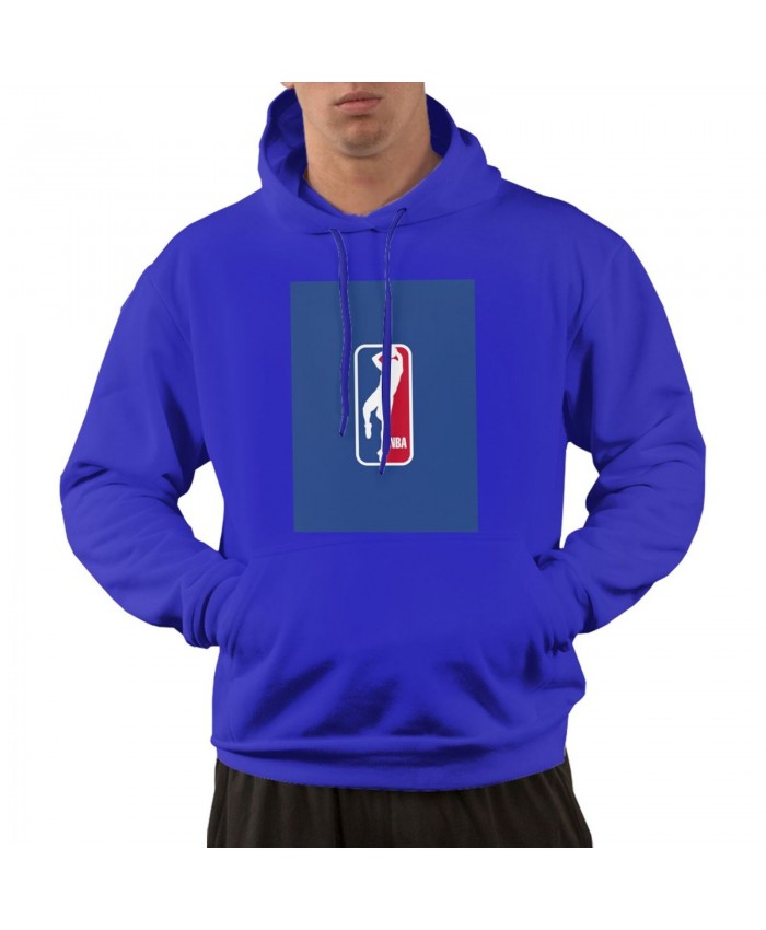 Nba All Time Points Men's hoodie Dirk Nowitzki As The NBA Logo Blue