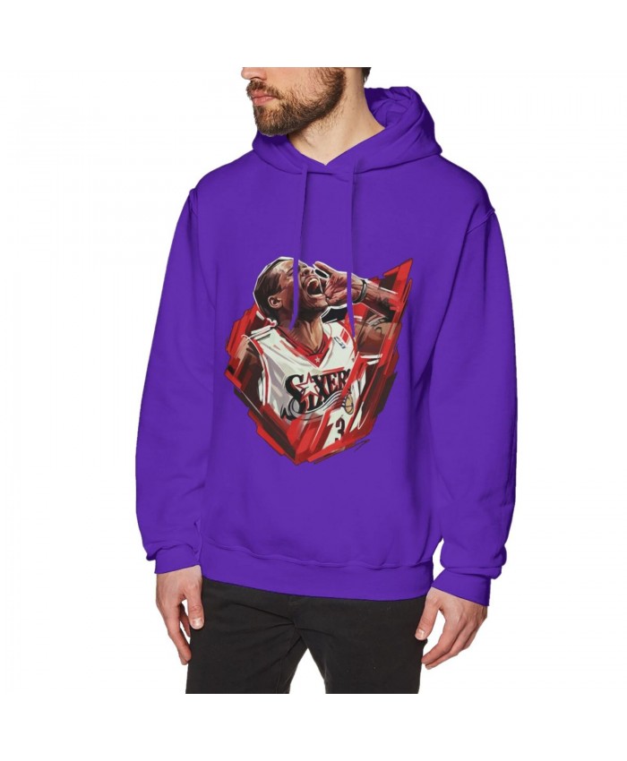 Nba Dfs Men's Hoodie Sweatshirt Allen Iverson Purple