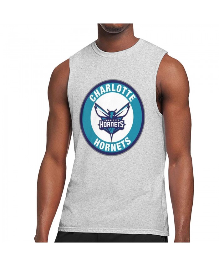 Nba Fantasy Men's Sleeveless T-Shirt Charlotte Hornets CHO Gray