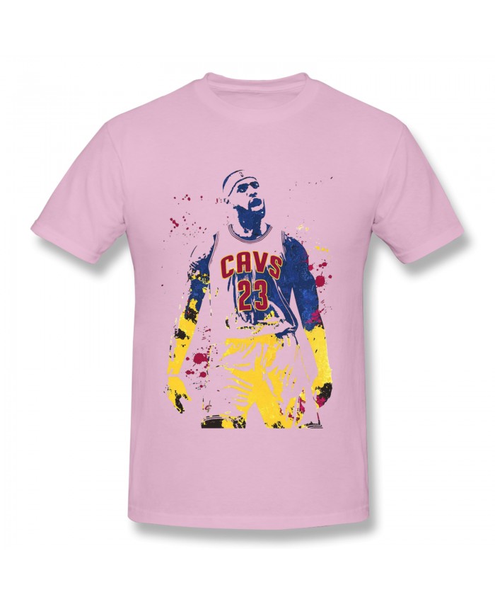 Nba Games Tonight On Tv Men's Basic Short Sleeve T-Shirt LeBron James King James Cleveland Cavaliers Pink