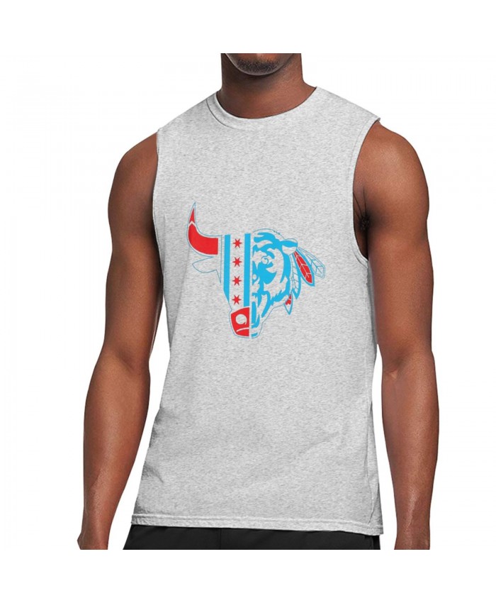 Nba Hoodie Men's Sleeveless T-Shirt Chicago Bulls CHI Gray