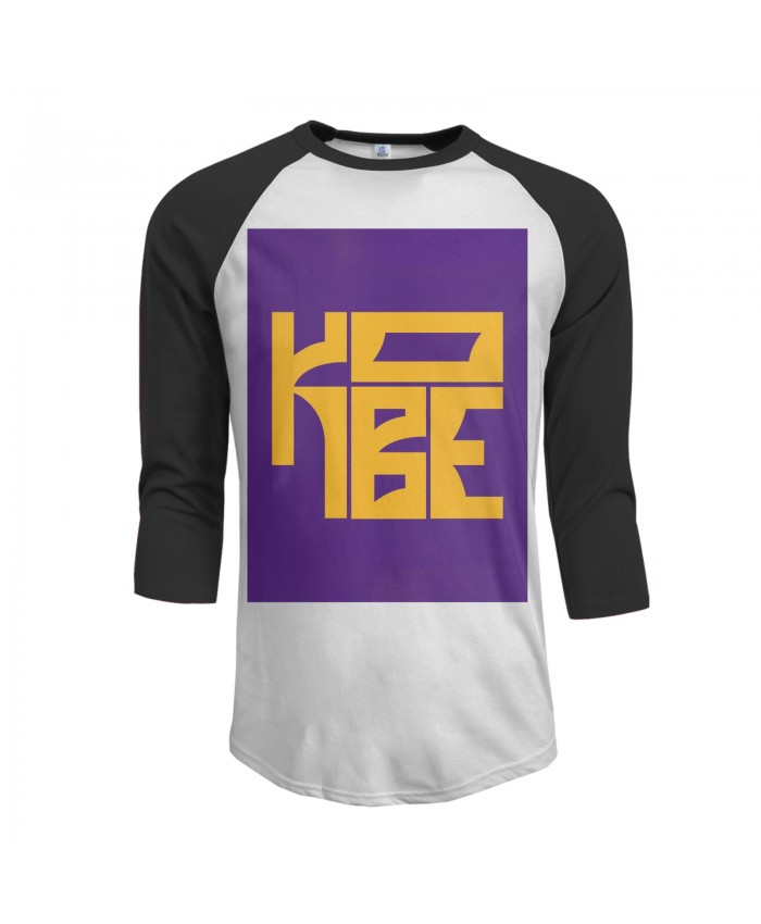 Nba Kb Men's Raglan Sleeves Baseball T-Shirts Kobe Bryant Lakers NBA Black