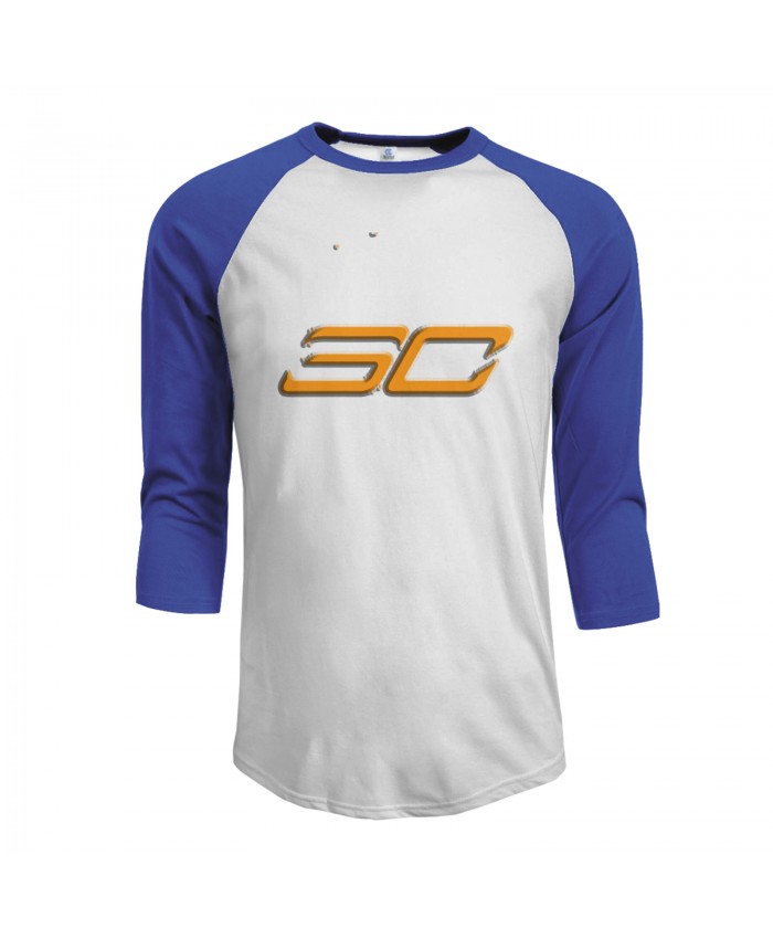 Nba Stephen Curry Men's Raglan Sleeves Baseball T-Shirts Stephen Curry SC Blue