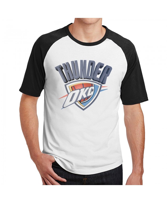 Nc State Basketball Men's Short Sleeve Baseball T-Shirts Oklahoma City Thunder OKC Black