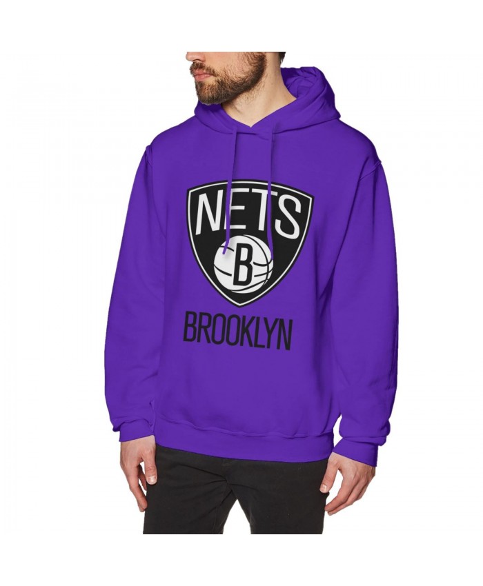 Net Celtics Men's Hoodie Sweatshirt Brooklyn Nets BKN Purple