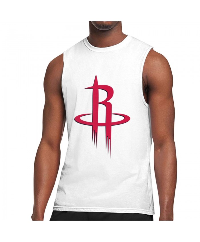 Nevada Basketball Men's Sleeveless T-Shirt Houston Rockets Logo White
