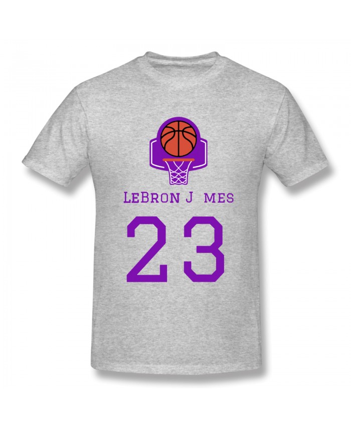 New Lebron Sneakers Men's Basic Short Sleeve T-Shirt LeBron Lakers 23 Gray