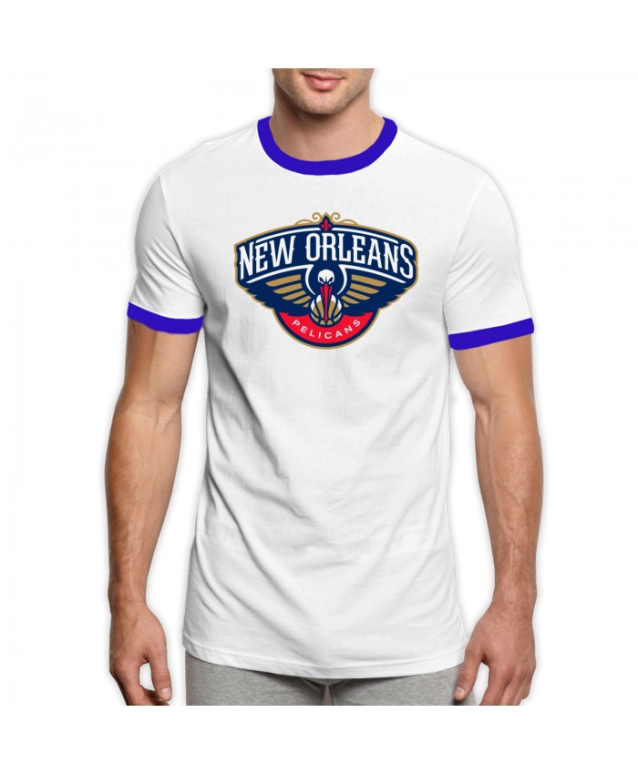 New Orleans Pelicans Melli Men's Ringer T-Shirt New Orleans Pelicans Logo Blue
