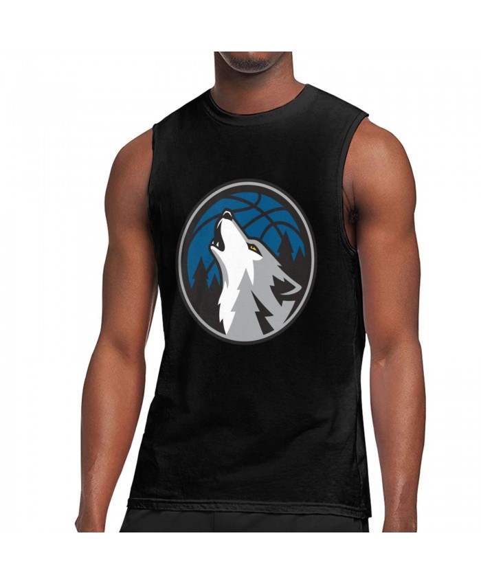 New Orleans Pelicans Minnesota Timberwolves Men's Sleeveless T-Shirt Minnesota Timberwolves Logo Black
