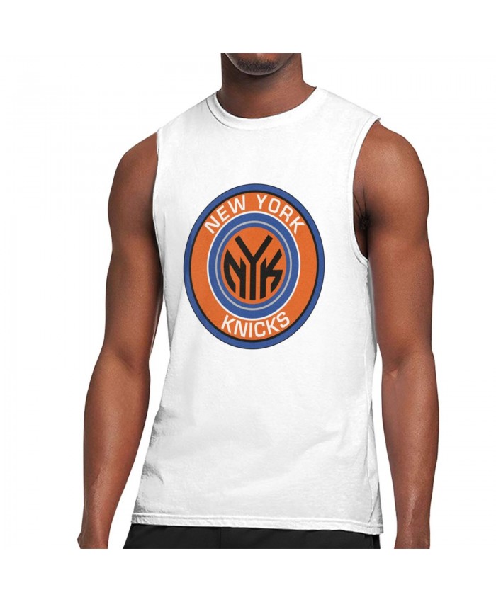 New York Knickerbockers Basketball Men's Sleeveless T-Shirt New York Knicks NYN White