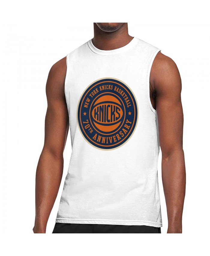 New York Knicks 2021 Men's Sleeveless T-Shirt New York Knicks NYN White