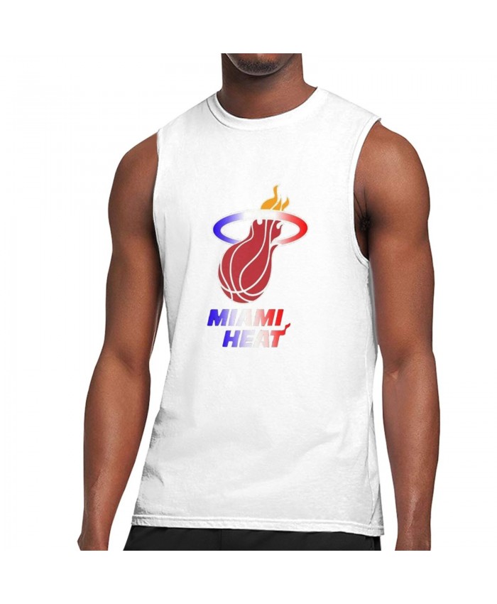 New York Knicks Miami Heat Men's Sleeveless T-Shirt Miami Heat MIA White