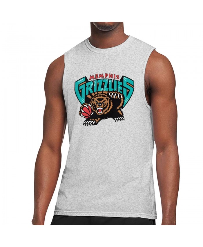 Nfl News Men's Sleeveless T-Shirt 2017-18 NBA Preview Memphis Grizzlies Gray