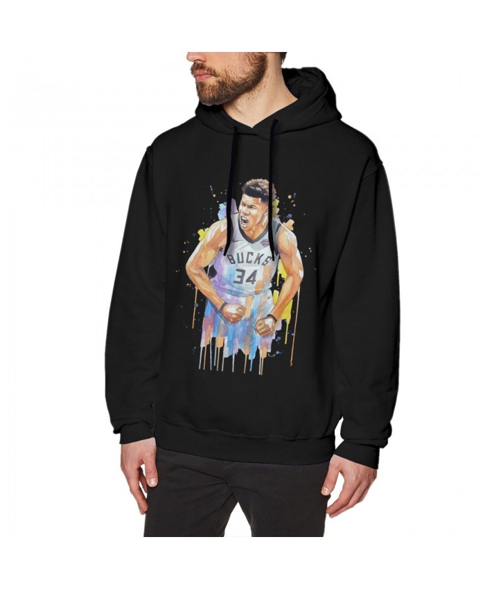 Nikola Vucevic Men's Hoodie Sweatshirt Giannis Antetokounmpo, Milwaukee Bucks, NBA Black