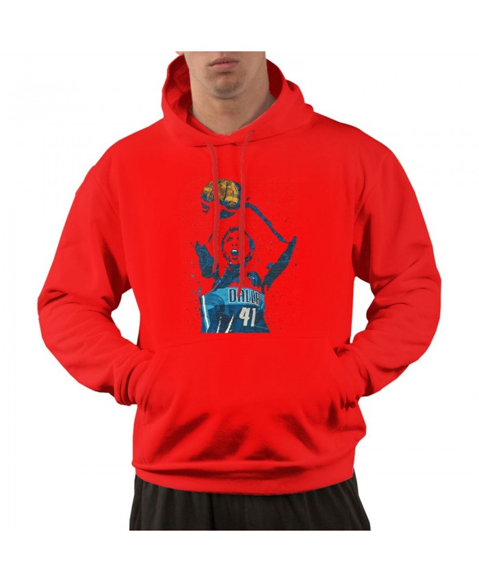 Nojel Eastern Men's hoodie Dirk Nowitzki Dallas Mavericks Red
