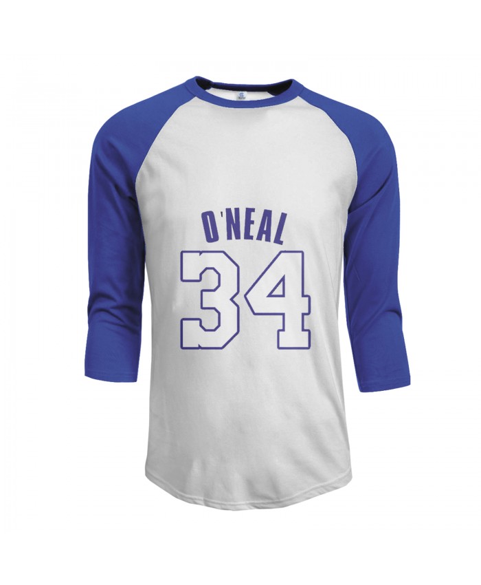 Northeastern Basketball Men's Raglan Sleeves Baseball T-Shirts Shaquille O'Neal 34 Blue