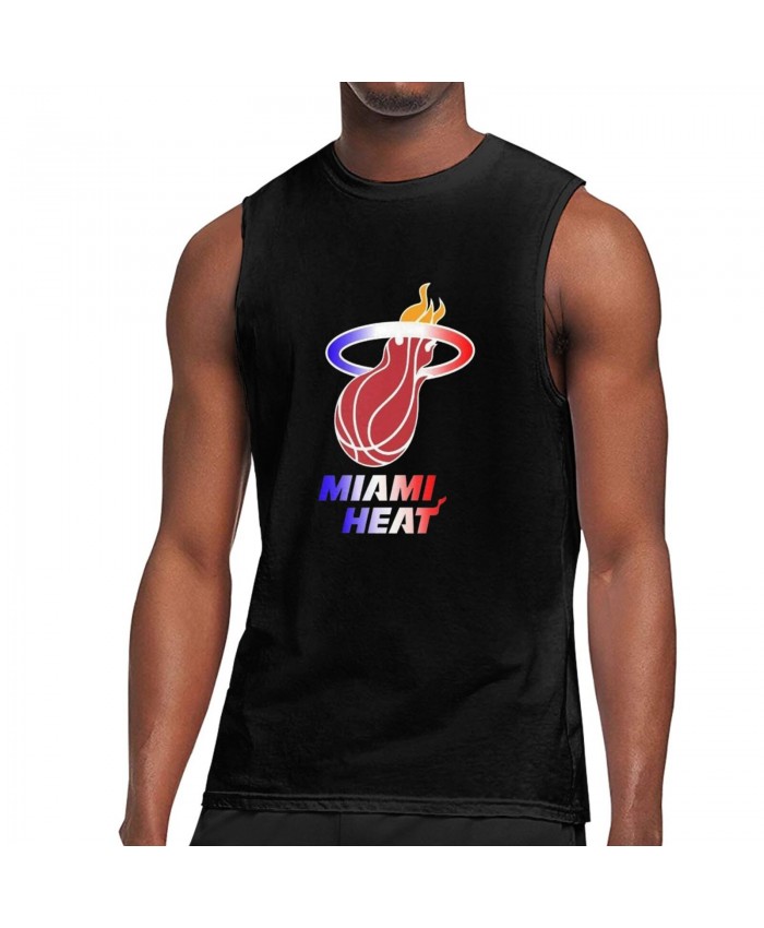 Northwestern Women'S Basketball Men's Sleeveless T-Shirt Miami Heat MIA Black