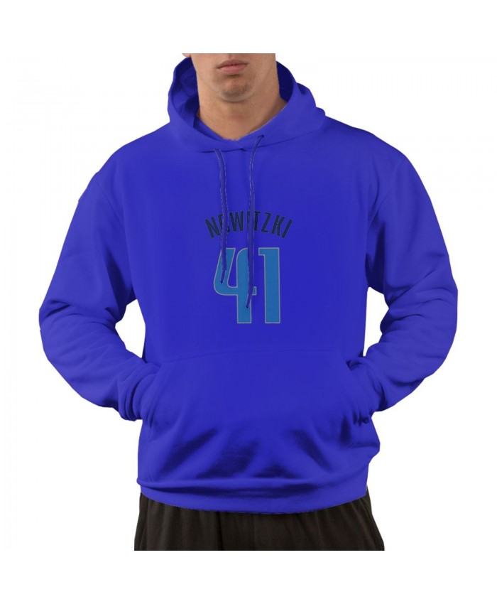 Nowitzki Nba Men's hoodie Dirk Nowitzki Logo Blue